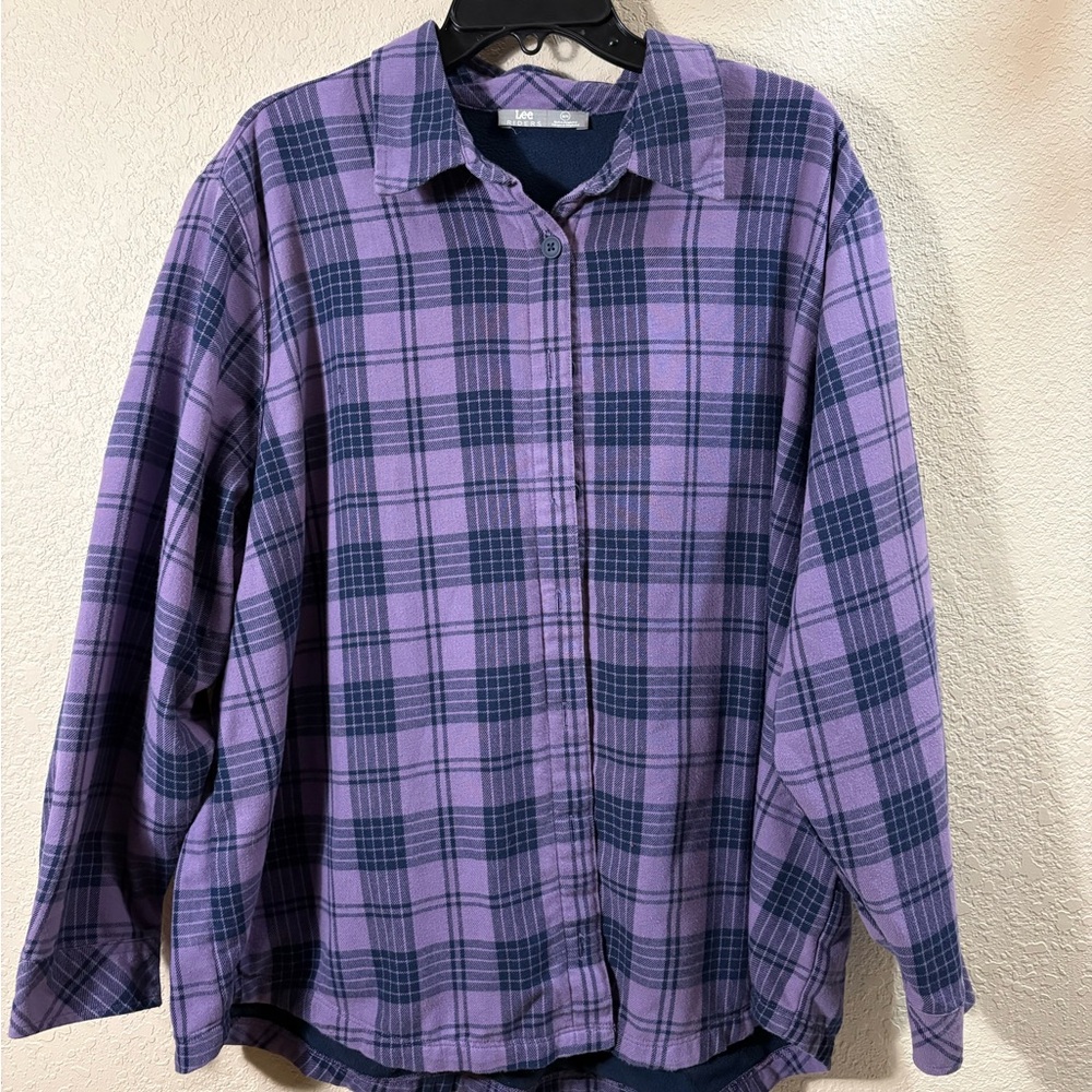 Lee Purple and Navy Flannel Shirt